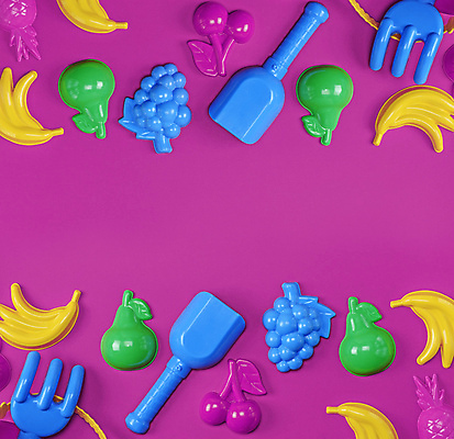 포토 JPG 해외이미지 놀이 포도 휴가 바나나 사람없음 세트 컬러풀 장난감 체리 삽 갈퀴 해외일러스트 해외포토 컬러 과일 파일형식 이미지허브