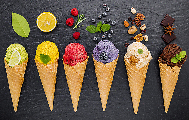 포토 JPG 해외이미지 오렌지 사람없음 초콜릿 견과류 블루베리 산딸기 라임 아이스크림콘 콘아이스크림 바닐라 해외포토 과일 아이스크림 디저트 콘 파일형식 이미지허브