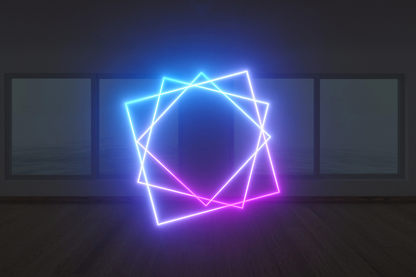 포토 JPG 해외이미지 백그라운드 창문 추상 사람없음 내부 그래픽 3D 디지털 네온 마름모 겹침 해외포토 도형 무늬 디지털합성 파일형식 이미지허브