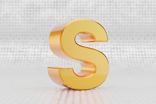 포토 JPG 해외이미지 캐릭터 알파벳 백그라운드 오렌지 일러스트 바닥 사람없음 빛 반짝임 반사 노란색 3D 금속 황금 편지 만들기 광택 S 타입 고립 해외일러스트 영어 컬러 과일 모션 재질 디지털합성 파일형식 이미지허브