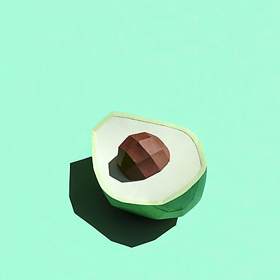 포토 JPG 해외이미지 종이 단면 실내 그림자 사람없음 한개 페이퍼아트 오브젝트 종이공예 아보카도 민트색배경 해외포토 1 백그라운드 과일 내부 공예 민트색 파일형식 이미지허브