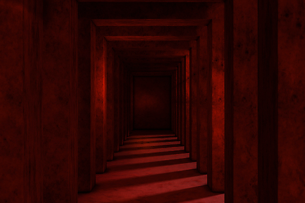 포토 JPG 해외이미지 그림자 사람없음 내부 빨간색 3D 어둠 공간 기둥 터널 비어있는 해외포토 건축 길 컬러 디지털합성 파일형식 이미지허브