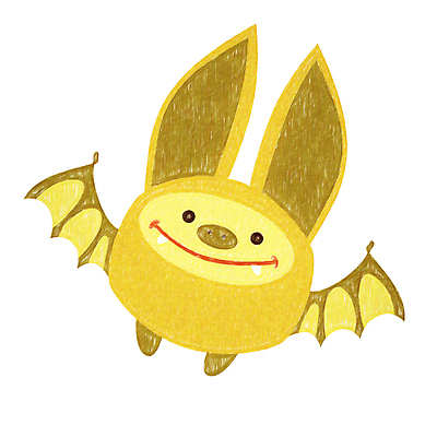 JPG 해외이미지 일러스트 사람없음 노란색 박쥐 해외일러스트 컬러 포유류 파일형식 이미지허브