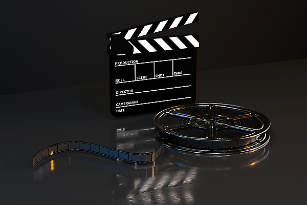 포토 JPG 해외이미지 검은배경 실내 사람없음 반사 3D 클래퍼보드 필름 영화 영화소품 해외포토 백그라운드 문화예술 내부 검은색 디지털합성 오브젝트 파일형식 이미지허브