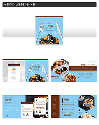 템플릿 ZIP 커피 빵 포크 샌드위치 팜플렛 사람없음 식사 햄버거 나이프 시리얼 브런치 와플 인디자인 INDD 이미지템플릿 식기 음료 음식 디저트 패스트푸드 칼 파일형식