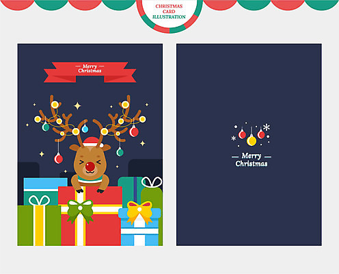 크리스마스 겨울 일러스트 전구 크리스마스카드 뿔 선물 사람없음 장식 반짝임 루돌프 종 눈 눈송이 남색 빨간코 선물꾸러미 국내일러스트 AI파일 자연요소 계절 기념일 컬러 모션 날씨 사슴 카드_감사 눈_날씨 파일형식 벡터