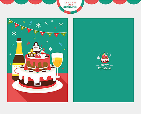 크리스마스 겨울 일러스트 촛불 눈사람 딸기 크리스마스카드 사람없음 장식 초록색 쿠키 케이크 초콜릿 샴페인 생크림 가랜드 진저쿠키 국내일러스트 AI파일 계절 기념일 컬러 과일 초 디저트 카드_감사 주류 크림 파티용품 파일형식 벡터