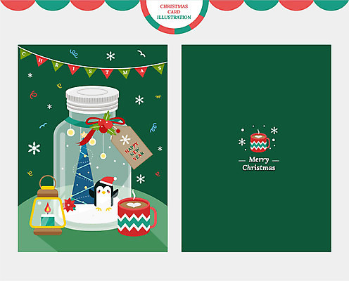 열매 리본 크리스마스 겨울 일러스트 촛불 유리병 전등 크리스마스카드 사람없음 초록색 크리스마스트리 머그컵 랜턴 펭귄 코코아 스노글로브 가랜드 국내일러스트 AI파일 식물 계절 기념일 음료 컬러 초 조류 병_용기 조명 카드_감사 장식 컵 파티용품 파일형식 벡터