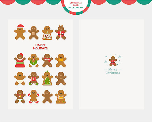 크리스마스 겨울 일러스트 산타모자 크리스마스카드 사람없음 컬러풀 크리스마스트리 쿠키 과자 여러개 산타모양 진저쿠키 국내일러스트 AI파일 모양 모자_잡화 계절 기념일 컬러 다수 디저트 카드_감사 산타클로스 파일형식 벡터