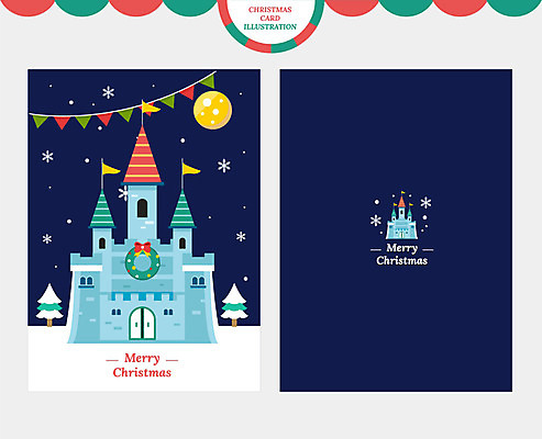 나무 크리스마스 겨울 일러스트 크리스마스카드 사람없음 달 눈 깃발 눈송이 성 남색 가랜드 크리스마스리스 국내일러스트 AI파일 자연요소 식물 건축물 계절 기념일 컬러 날씨 카드_감사 눈_날씨 화환 파티용품 파일형식 벡터