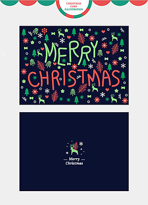 문양 열매 꽃 별 리본 크리스마스 겨울 패턴 일러스트 크리스마스카드 사람없음 크리스마스트리 루돌프 남색 국내일러스트 AI파일 자연요소 식물 계절 기념일 컬러 무늬 사슴 카드_감사 파일형식 벡터