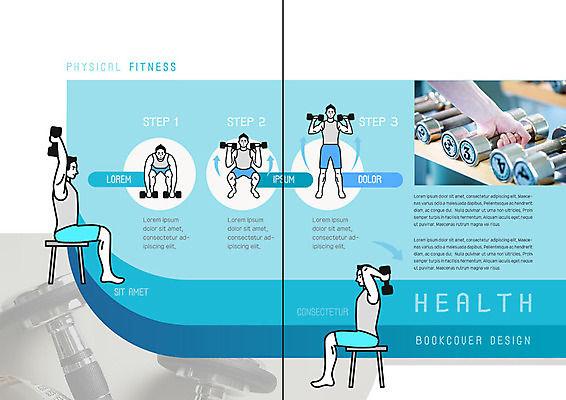 전신 PSD 템플릿 표지디자인 북디자인 손 출판디자인 남자 내지 리플렛 북커버 건강 서기 사람 앉기 팜플렛 여러명 성인 신체부위 파란색 운동 건강관리 운동기구 헬스 아령 잡기 방법 성인남자만 이미지템플릿 컬러 다수 모션 관리 남자만 성인만 파일형식