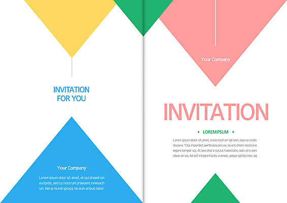 템플릿 분홍색 카드템플릿 사람없음 초록색 파란색 노란색 삼각형 초대장 초대 축하카드 기하학 이미지템플릿 AI파일 카드프레임 도형 컬러 무늬 카드_감사 프레임 파일형식 벡터