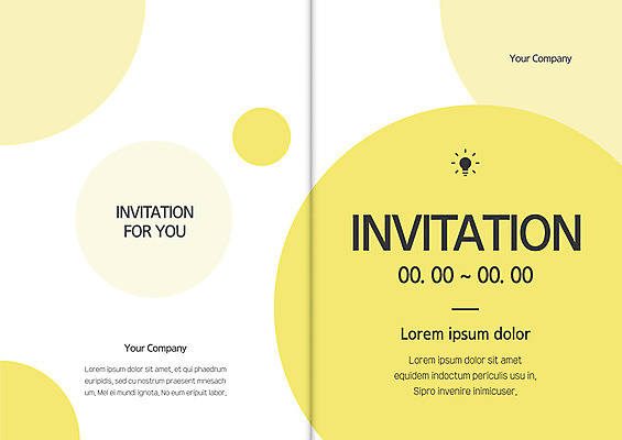 템플릿 카드템플릿 전구 사람없음 노란색 원형 계획 초대장 초대 축하카드 이미지템플릿 AI파일 카드프레임 도형 컬러 컨셉 카드_감사 프레임 파일형식 벡터