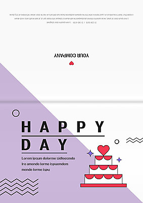 템플릿 카드템플릿 사람없음 빨간색 보라색 하트 생일 생일케이크 축하카드 생일카드 이미지템플릿 AI파일 카드프레임 모양 기념일 컬러 카드_감사 프레임 케이크 파일형식 벡터