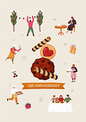 전신 PSD 여자 기념일 남자 행복 일러스트 포장 탁자 티타임 따뜻함 선물 사랑 사람 여러명 성인 선물상자 쿠키 과자 케이크 초콜릿 요리사 먹기 제빵사 쿠키데이 국내일러스트 직업 감정 가구 다수 모션 데이이벤트 휴식 디저트 이벤트 상자 파일형식