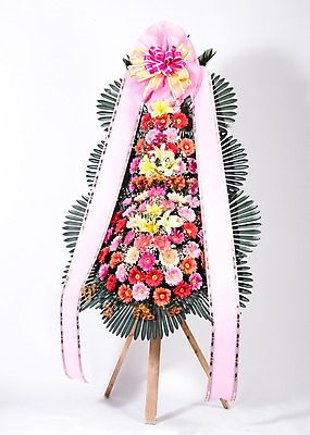 포토 JPG 스튜디오촬영 꽃 리본 프레임 실내 사람없음 컬러풀 기쁨 축하 오브젝트 흰배경 감사 축하화환 국내포토 식물 감정 컬러 백그라운드 컨셉 내부 화환 흰색 파일형식