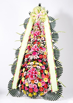 포토 JPG 스튜디오촬영 꽃 리본 프레임 실내 사람없음 컬러풀 기쁨 축하 오브젝트 흰배경 감사 축하화환 국내포토 식물 감정 컬러 백그라운드 컨셉 내부 화환 흰색 파일형식