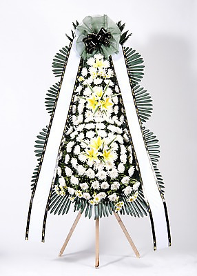 포토 JPG 스튜디오촬영 꽃 리본 프레임 실내 사람없음 오브젝트 흰배경 위로 장례 근조 근조화환 국내포토 식물 백그라운드 내부 화환 흰색 파일형식