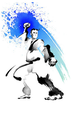 전신 PSD 남자 포즈 일러스트 캘리그라피 모션 붓터치 도복 한명 사람 성인 파란색 무도 번짐 무술인 성인남자한명만 국내일러스트 1 옷 스포츠 컬러 남자한명만 성인남자만 파일형식 효과