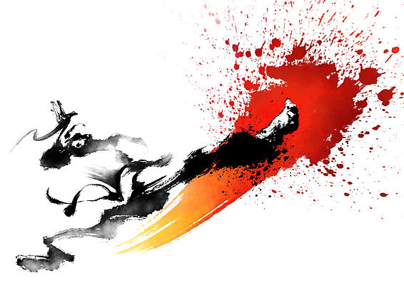 전신 PSD 남자 일러스트 캘리그라피 모션 붓터치 한명 사람 성인 빨간색 무도 킥 번짐 무술인 성인남자한명만 국내일러스트 1 스포츠 컬러 남자한명만 성인남자만 파일형식 효과