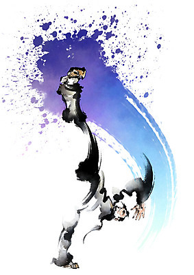 전신 PSD 남자 일러스트 캘리그라피 모션 붓터치 한명 사람 성인 파란색 무도 킥 번짐 무술인 성인남자한명만 국내일러스트 1 스포츠 컬러 남자한명만 성인남자만 파일형식 효과