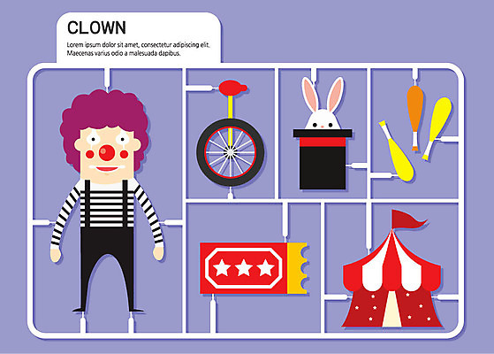 전신 직업 남자 일러스트 한명 사람 성인 광대 토끼 티켓 피에로 서커스 공연장 천막 장래희망 마술사모자 곤봉 외발자전거 성인남자한명만 국내일러스트 AI파일 모자_잡화 1 스포츠용품 포유류 반려동물 자전거 극장 남자한명만 성인남자만 파일형식 벡터