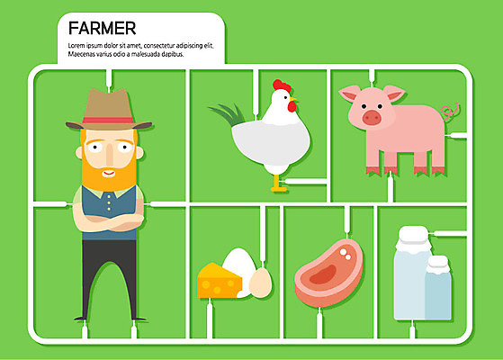 전신 직업 남자 두마리 일러스트 치즈 육류 돼지고기 한명 사람 성인 농장 계란 우유 닭 돼지 우유병 농부 장래희망 성인남자한명만 국내일러스트 AI파일 1 2 농업 식재료 포유류 조류 병_용기 유제품 알 남자한명만 성인남자만 파일형식 벡터