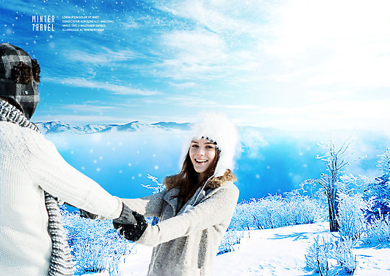 PSD 서양인 외국인 나무 구름 편집이미지 커플 응시 여자 남자 호수 여행 겨울 하늘 눈꽃 미소 사람 상반신 20대 성인 두명 옆모습 뒷모습 파란색 손잡기 낭만 추위 정상 겨울여행 겨울산 성인만 이미지편집 자연요소 식물 시선 계절 뷰포인트 컬러 컨셉 관계 모션 산 눈_날씨 표정 인종 청년 파일형식