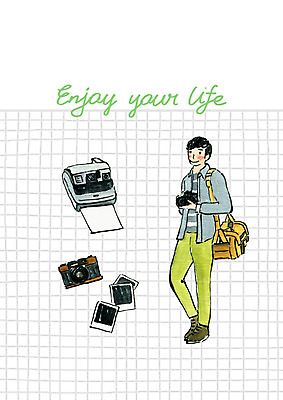 전신 PSD 라이프스타일 남자 행복 일러스트 붓터치 수채화 한명 사람 성인 취미 카메라 사진촬영 즐거움 폴라로이드 카메라가방 성인남자한명만 소확행 국내일러스트 1 감정 가방 생활 전자제품 촬영 신조어 남자한명만 성인남자만 파일형식