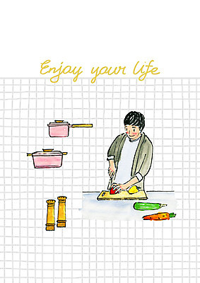PSD 라이프스타일 남자 행복 채소 일러스트 붓터치 수채화 도마 요리 한명 사람 상반신 성인 취미 칼 냄비 즐거움 후추통 성인남자한명만 소확행 국내일러스트 1 감정 주방용품 생활 솥 양념통 신조어 남자한명만 성인남자만 파일형식