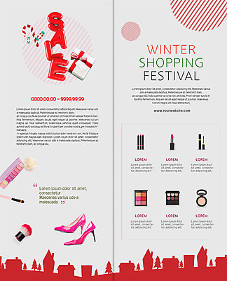 PSD 템플릿 표지디자인 북디자인 출판디자인 내지 구두 리플렛 크리스마스 겨울 2단접지 북커버 선물 팜플렛 사람없음 빨간색 선물상자 쇼핑 뷰티 세일 축제 화장품 메이크업브러쉬 빗금 이미지템플릿 계절 기념일 컬러 신발 상자 붓 대각선 파일형식