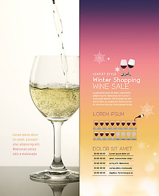 PSD 템플릿 표지디자인 북디자인 출판디자인 내지 리플렛 크리스마스 겨울 와인잔 2단접지 북커버 팜플렛 사람없음 세일 눈송이 붓기 화이트와인 그라데이션 이미지템플릿 계절 기념일 술잔 모션 눈_날씨 와인 파일형식