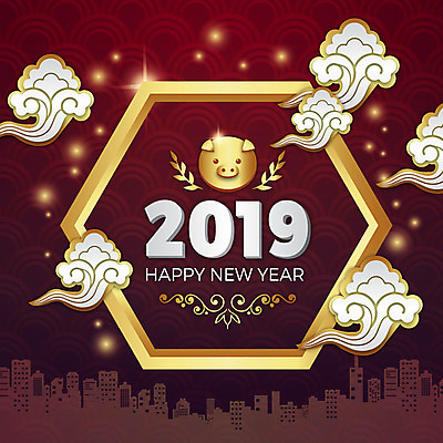한마리 전통 백그라운드 일러스트 나뭇잎 새해 빌딩 사람없음 전통문양 축제 금색 도시 돼지 화려 해피뉴이어 구름모양 2019년 기해년 국내일러스트 AI파일 돼지의해 모양 1 문양 컬러 컨셉 잎 포유류 건물 새해인사 돼지띠 연도 파일형식 벡터 구름_자연