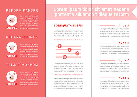 템플릿 표지디자인 북디자인 출판디자인 내지 리플렛 분홍색 북커버 3단접지 그래프 팜플렛 사람없음 토끼 양 돼지 반려 이미지템플릿 AI파일 컬러 포유류 반려동물 파일형식 벡터