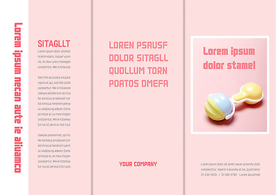 템플릿 표지디자인 북디자인 출판디자인 표지 리플렛 분홍색 북커버 3단접지 팜플렛 사람없음 장난감 아기용품 딸랑이 이미지템플릿 AI파일 컬러 오브젝트 파일형식 벡터