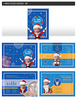 서양인 외국인 템플릿 남자 ZIP 중년 50대 크리스마스 겨울 팔벌리기 눈꽃 선물 미소 사람 팜플렛 여러명 상반신 파란색 크리스마스트리 산타클로스 중년남자만 인디자인 INDD 이미지템플릿 계절 기념일 컬러 다수 모션 눈_날씨 표정 인종 성인 남자만 중년만 파일형식
