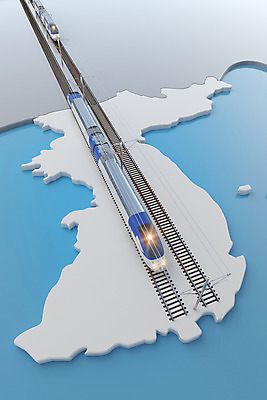 PSD 편집이미지 바다 지도 사람없음 빛 하이앵글 3D 평화 기찻길 기차 디지털합성 한반도 통일 철도의날 남북통일 편집3D 육상교통 뷰포인트 컨셉 대중교통 파일형식 법정기념일