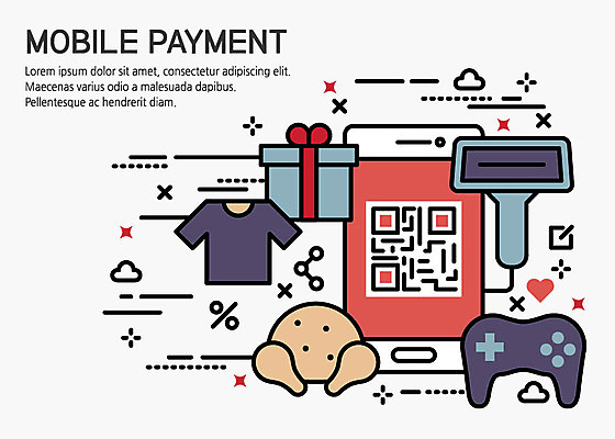 옷 일러스트 비즈니스 선물 사람없음 스마트폰 치킨 플랫 게임기 스마트 바코드 QR코드 핀테크 제로페이 국내일러스트 AI파일 컨셉 모바일 금융 핸드폰 스마트기기 결제 닭고기요리 파일형식 벡터