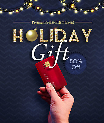 PSD 편집이미지 손 크리스마스 겨울 전구 전등 조명 선물 이벤트 신체부위 반짝임 세일 금색 신용카드 남색 반값 할인혜택 홀리데이 프로모션 이미지편집 계절 기념일 컬러 모션 휴가 사람 금융 파일형식 혜택
