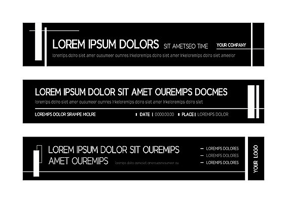 템플릿 배너 배너템플릿 가로배너 선 비즈니스 사각프레임 사람없음 사각형 검은색 현수막 배너세트 AI파일 도형 컬러 프레임 가로 세트 파일형식 벡터