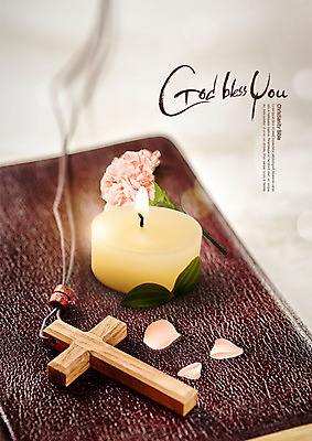 PSD 편집이미지 꽃잎 꽃 기독교 종교 십자가 목걸이 초 사람없음 갈색 믿음 성경 카네이션 베이지색 카피스페이스 이미지편집 식물 감정 컬러 장신구 종교용품 공백 파일형식