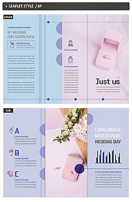 템플릿 표지디자인 표지 꽃 ZIP 내지 리플렛 분홍색 하늘색 결혼 3단접지 그래프 팜플렛 사람없음 원형 결혼반지 인디자인 INDD 이미지템플릿 도형 식물 컬러 이벤트 파란색 반지 파일형식