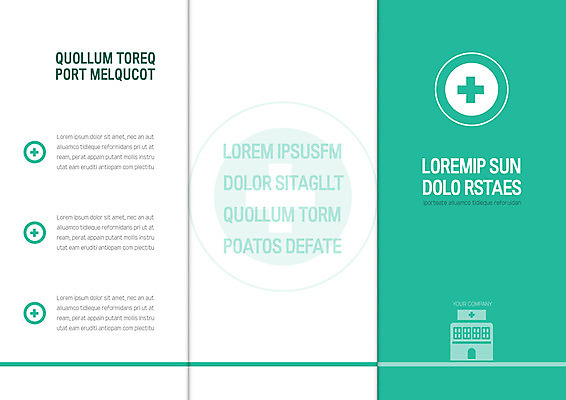 템플릿 표지디자인 북디자인 출판디자인 표지 리플렛 북커버 3단접지 의학 병원 팜플렛 사람없음 초록색 십자모형 이미지템플릿 AI파일 컬러 모형 파일형식 벡터