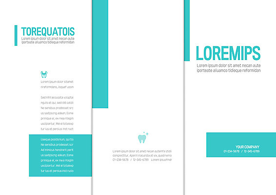 템플릿 표지디자인 북디자인 출판디자인 표지 리플렛 북커버 3단접지 치과 병원 팜플렛 사람없음 파란색 치아 충치 이미지템플릿 AI파일 컬러 의학 소화기관 질병 파일형식 벡터