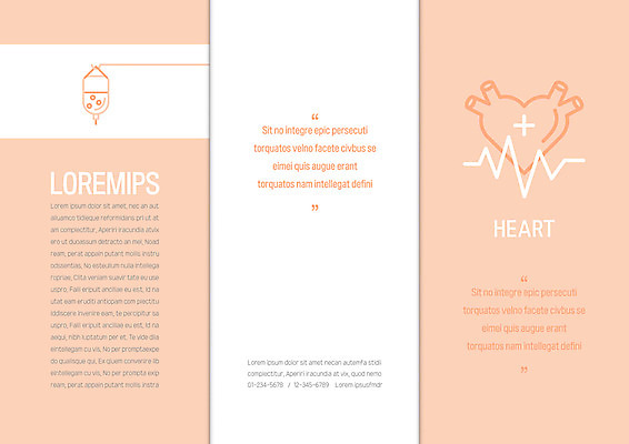 템플릿 표지디자인 북디자인 출판디자인 표지 리플렛 북커버 3단접지 의학 병원 팜플렛 사람없음 주황색 심장 링거 심장질환 이미지템플릿 AI파일 컬러 의료기기 장기_의학 질병 파일형식 벡터