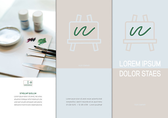 템플릿 표지디자인 북디자인 출판디자인 교육 표지 리플렛 북커버 3단접지 미술 팜플렛 사람없음 물감 붓 팔레트 이젤 캔버스 미술교육 이미지템플릿 AI파일 문화예술 미술도구 파일형식 벡터