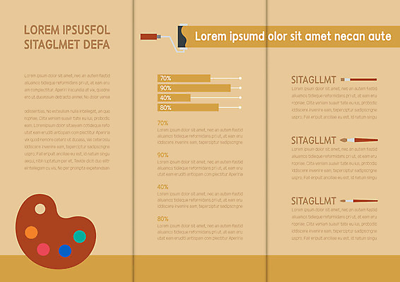 템플릿 표지디자인 북디자인 출판디자인 교육 내지 리플렛 북커버 3단접지 그래프 미술 팜플렛 사람없음 갈색 붓 팔레트 미술교육 이미지템플릿 AI파일 컬러 문화예술 파일형식 벡터
