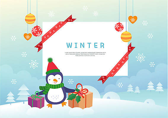 나무 한마리 리본 하늘색 크리스마스 겨울 일러스트 사각프레임 프레임 선물 사람없음 선물상자 기쁨 장식볼 눈 눈송이 언덕 펭귄 오너먼트 국내일러스트 AI파일 자연요소 식물 1 계절 기념일 감정 크리스마스장식 조류 날씨 눈_날씨 장식 파란색 상자 사각형 파일형식 벡터