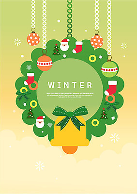 리본 크리스마스 겨울 일러스트 양말 프레임 사람없음 장식 초록색 산타클로스 종 눈 원형프레임 크리스마스종 오너먼트 크리스마스리스 국내일러스트 AI파일 자연요소 계절 기념일 컬러 크리스마스장식 날씨 화환 원형 파일형식 벡터